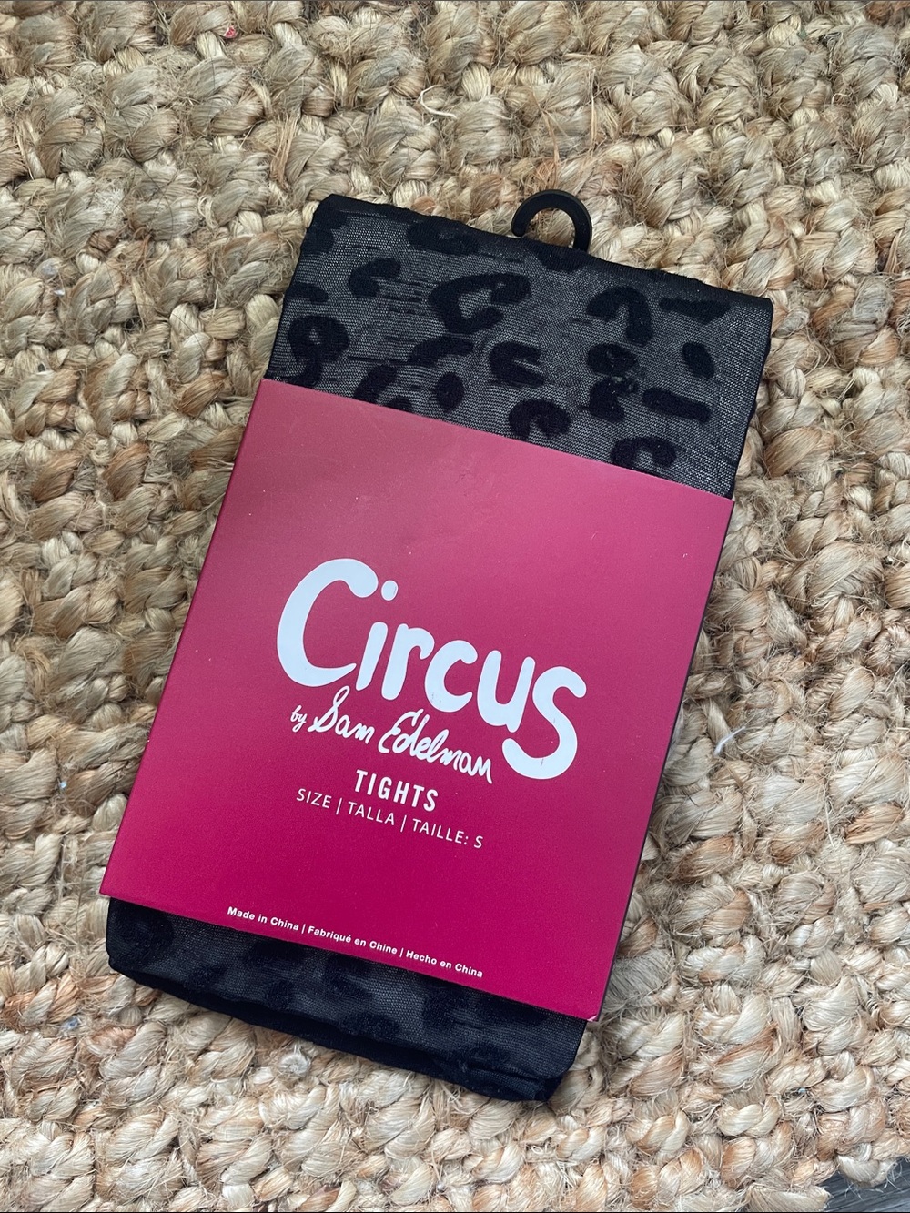 Circus by Sam Edelman Black Leopard Print Sheer Tights
